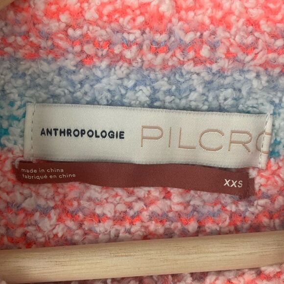 Anthropologie Pilcro Selene Sweater Aztec Rainbow Multi Color Relaxed sz XXS NWT - Picture 4 of 11